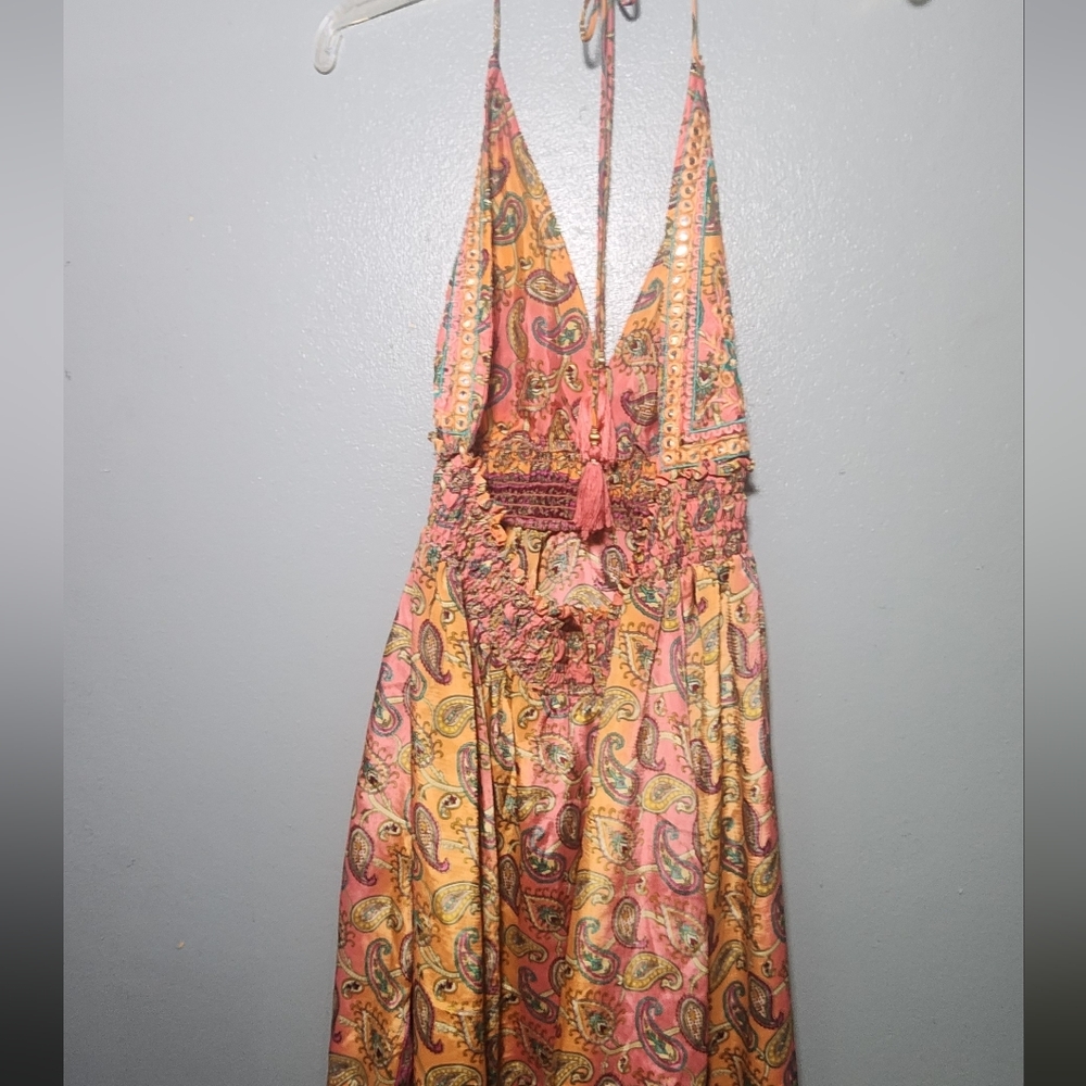 Zury Boho Paisley Silk-Blend Dress – Free Size – Made in India - Picture 8 of 10